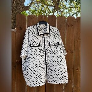 Vintage Jordan Woman Polka Dot short sleeve blouse size 22W RN64138.